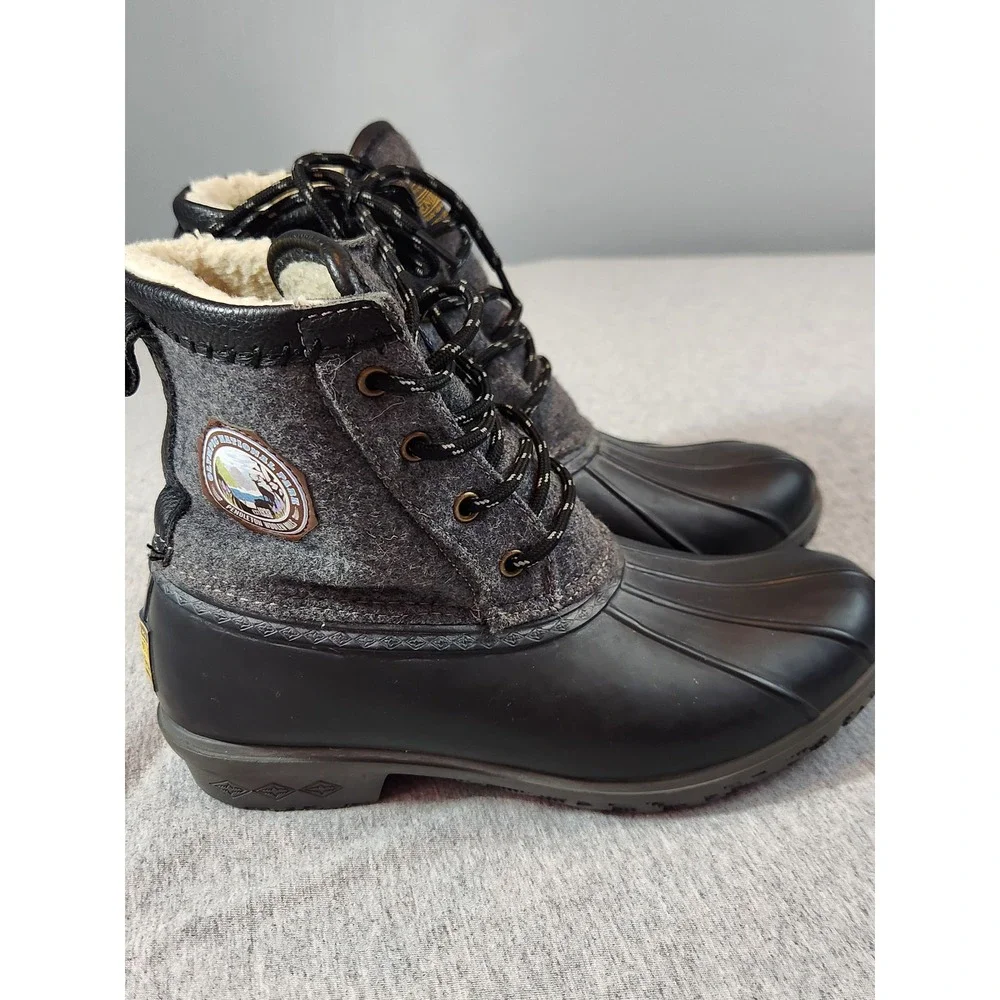 Pendleton Duck Boot Women Size 7 Black Grey Olympic National Park Wool Insulated